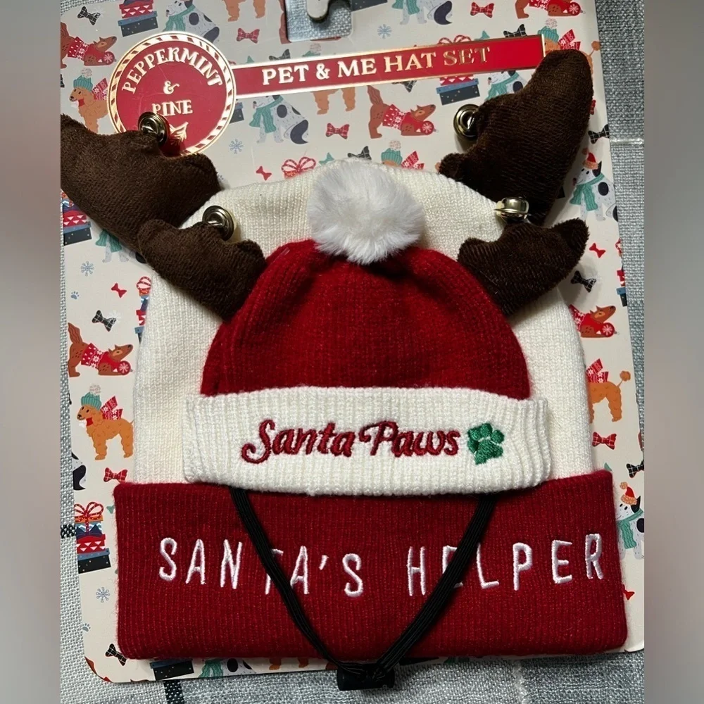 Hats 2 Piece Set- Doggie Santa Paws and Santa Helper Hats